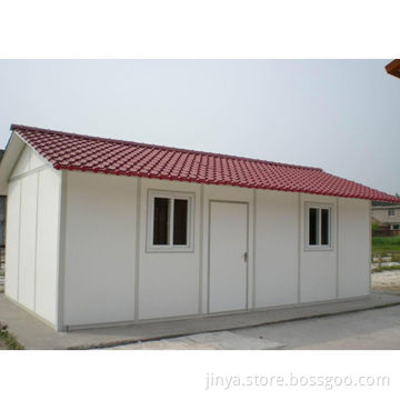 Slope-roof Small Prefabricated Accommodation with 200mm PU Large Wave Tiles, CE Certified